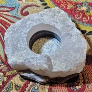 Raw Quartz Candle Holder (a)